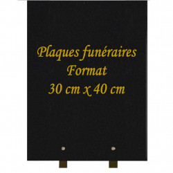 PLAQUE FUNÉRAIRE PORTRAIT 40X30 GRANIT SUR PIEDS