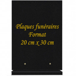 PLAQUE FUNÉRAIRE PORTRAIT 30X20 GRANIT SUR SOCLE