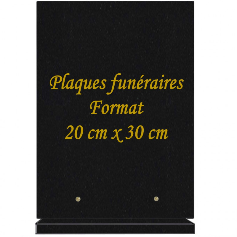 PLAQUE FUNÉRAIRE PORTRAIT 30X20 GRANIT SUR SOCLE