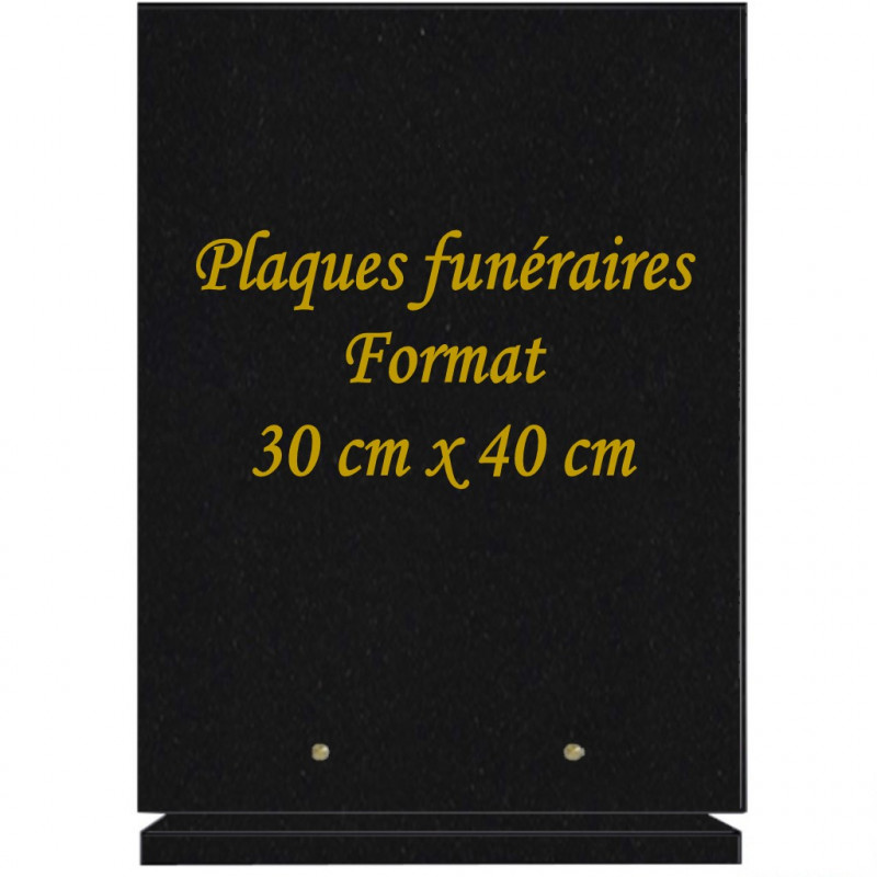 PLAQUE FUNÉRAIRE PORTRAIT 40X30 GRANIT SUR SOCLE