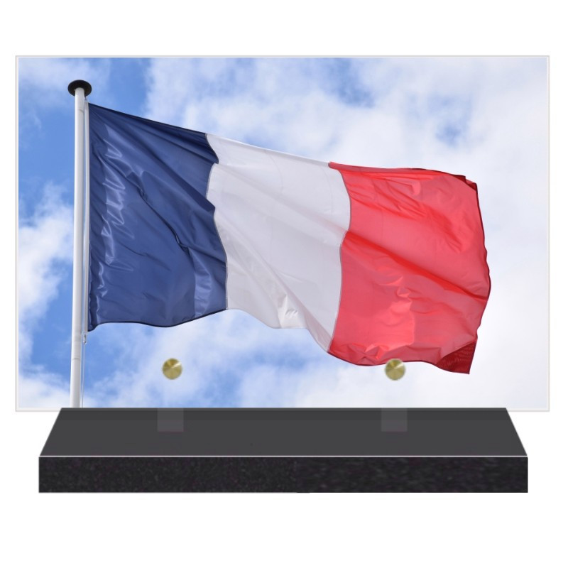 PLAQUE FUNÉRAIRE DRAPEAU FRANCAIS 20 cm X 30 cm FPFNX160