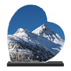 Plaque funéraire Coeur lave émaillée Nature Montagne LE00138