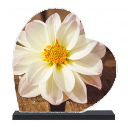 Plaque funéraire Coeur lave émaillée Nature Fleurs LE00141