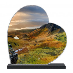 Plaque funéraire Coeur lave émaillée Nature Montagne LE00131