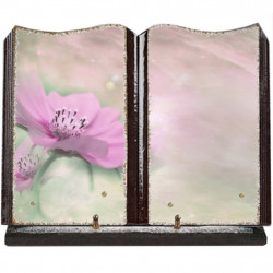 Plaque funéraire grand livre lave émaillée Fleurs FPF2022RP15