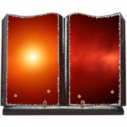 Plaque funéraire grand livre lave émaillée Soleil couchant FPFLE00024