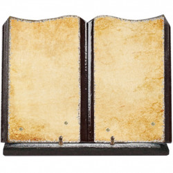 Plaque funéraire grand livre lave émaillée Parchemin FPFLE00104