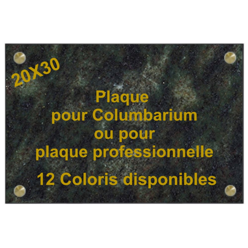 PLAQUE FUNÉRAIRE CAVURNE - COLUBARIUM 20X30 GRANIT