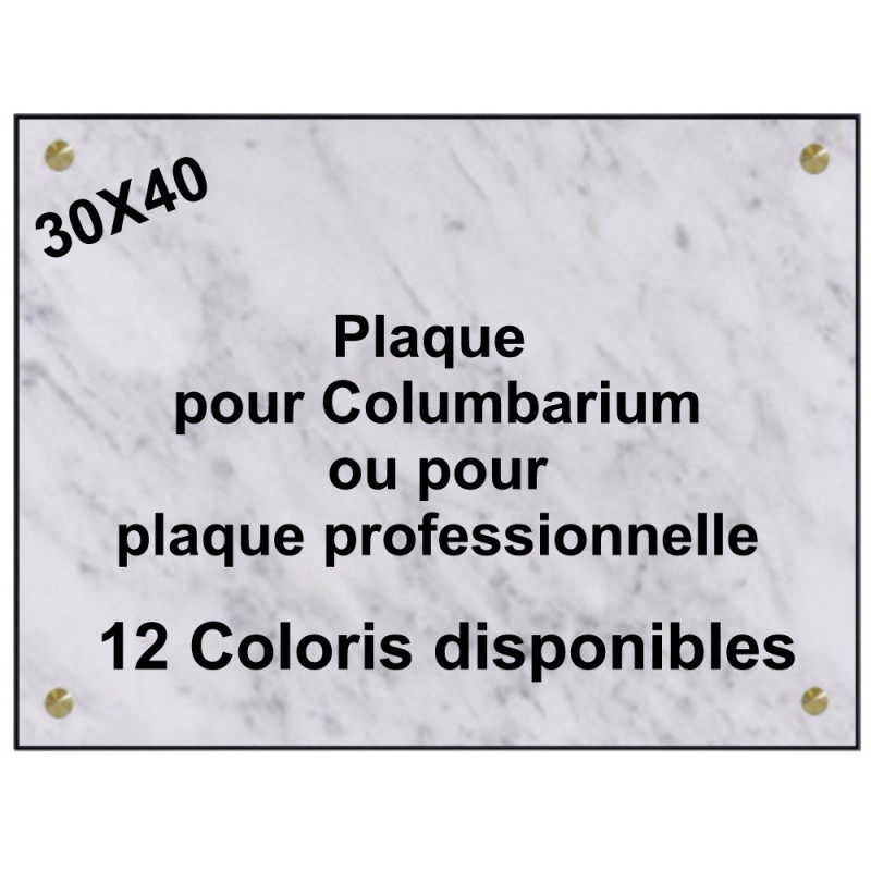 PLAQUE FUNÉRAIRE CAVURNE - COLUBARIUM 40X30 GRANIT