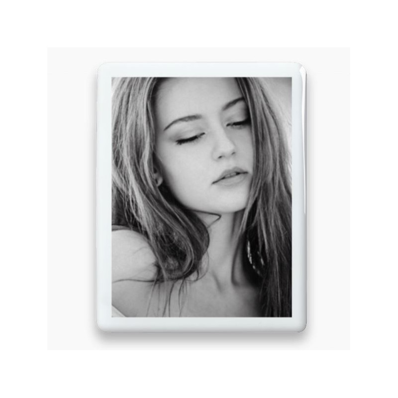 Photo porcelaine rectangle bordure blanche - Médaillon photo noir et blanc