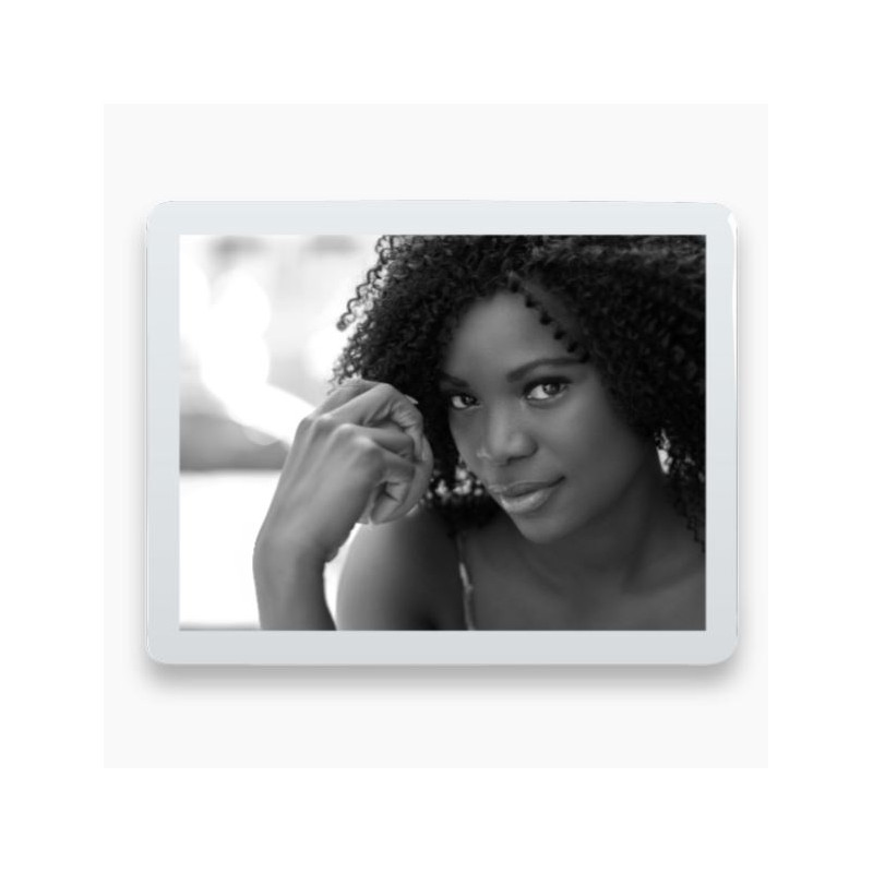 Photo porcelaine rectangle horizontale bordure blanche - Médaillon photo noir et blanc