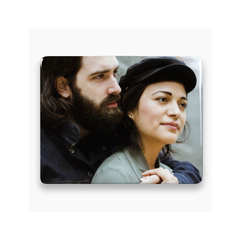 Photo porcelaine rectangle horizontale 2 personnes - Médaillon photo couleur