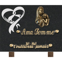 plaque granit personnalisable avec 2 inters INT004 MA