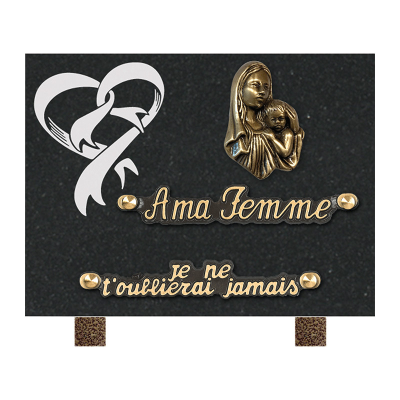 plaque granit personnalisable avec 2 inters INT004 MA