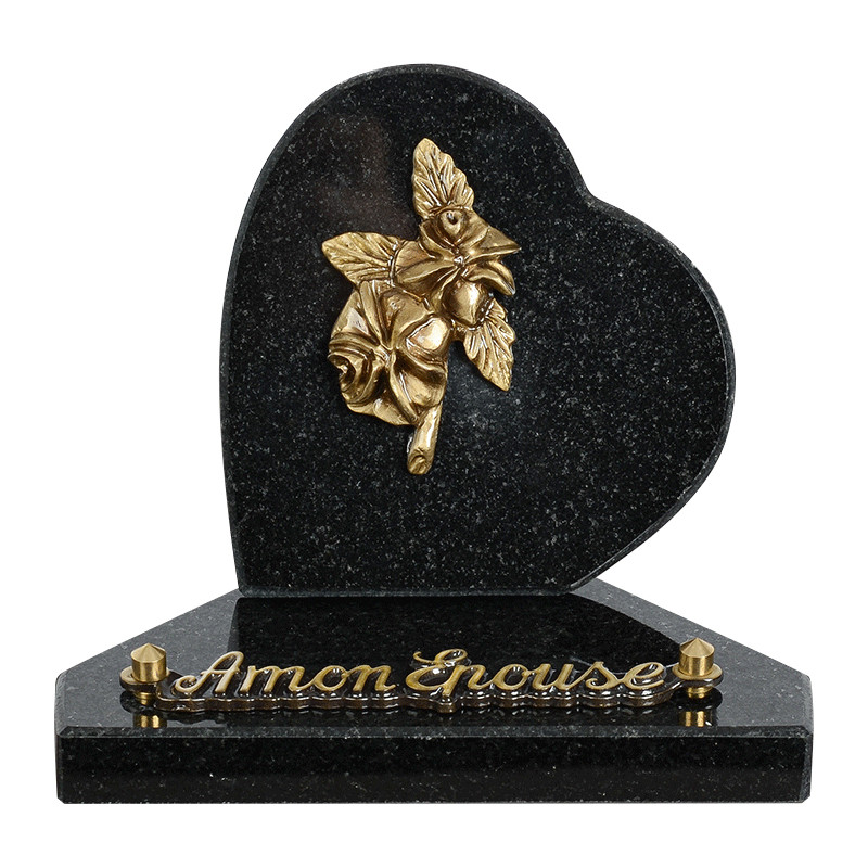 plaque granit Coeur personnalisable avec 1 inter INT026 MA