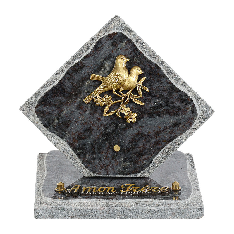 plaque granit losange personnalisable avec 1 inter INT024 MB