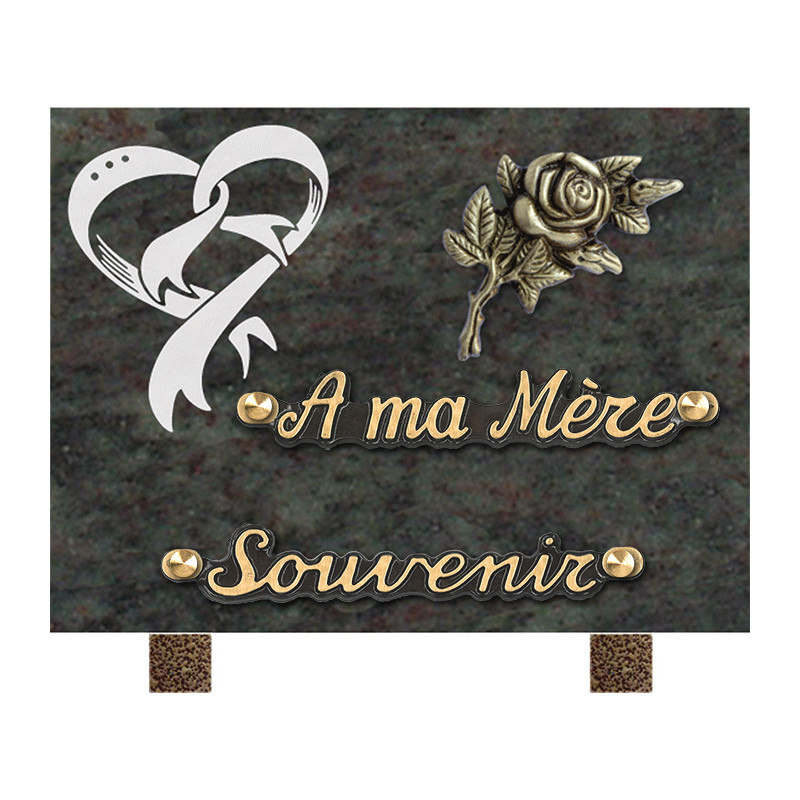 plaque granit personnalisable avec 2 inters INT004 VE