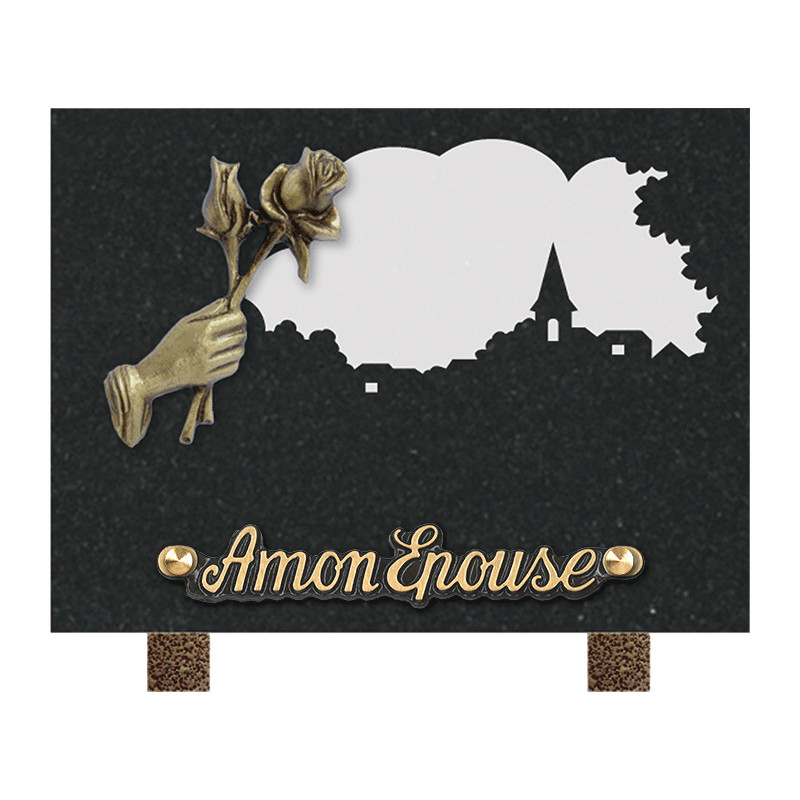 plaque granit personnalisable avec 1 inter INT006 MA