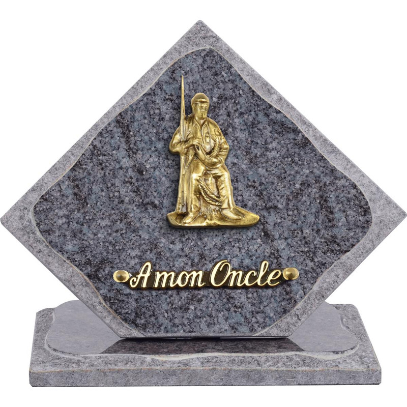 plaque granit losange personnalisable avec 1 inter INT035MB