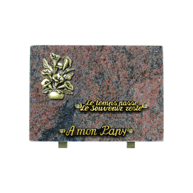 plaque granit personnalisable avec 2 inters INT041 PA