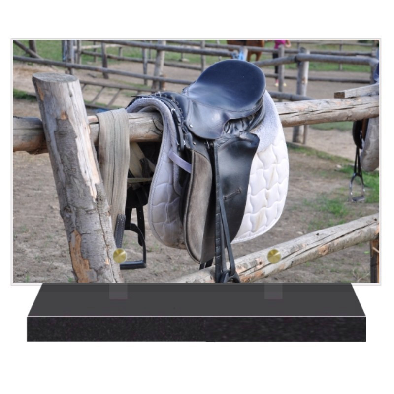 PLAQUE FUNÉRAIRE LOISIRS SELLE DE CHEVAL 20 cm X 30 cm FPFW00313