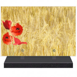 PLAQUE FUNÉRAIRE COQUELICOT 20 cm X 30 cm FPFW00411