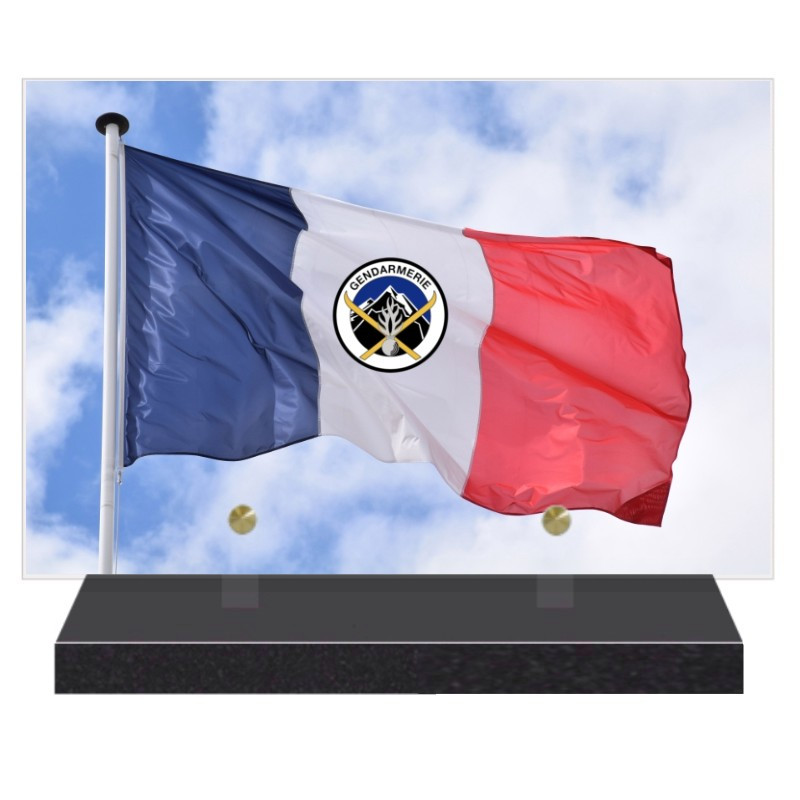 PLAQUE FUNÉRAIRE GENDARMERIE HAUTE MONTAGNE 20 cm X 30 cm FPFNX160-5