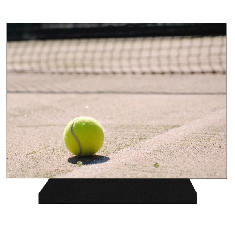 PLAQUE FUNÉRAIRE SPORTS TENNIS 25 cm X 35 cm FPF10307