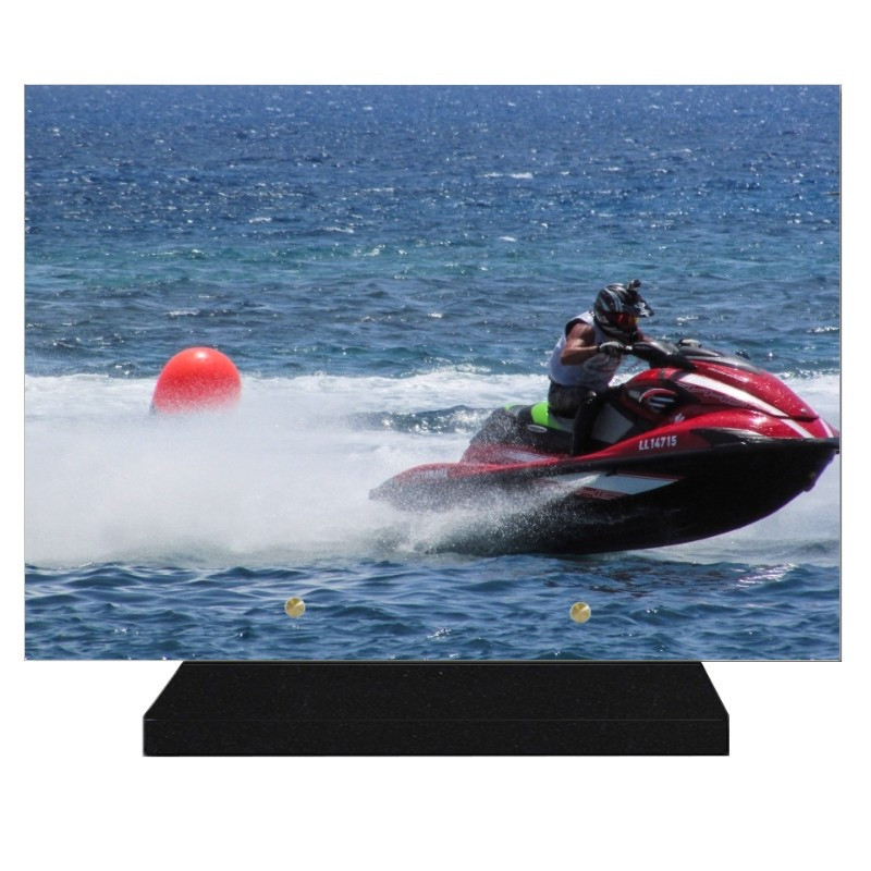 PLAQUE FUNÉRAIRE JET SKI 25 cm X 35 cm FPF10399