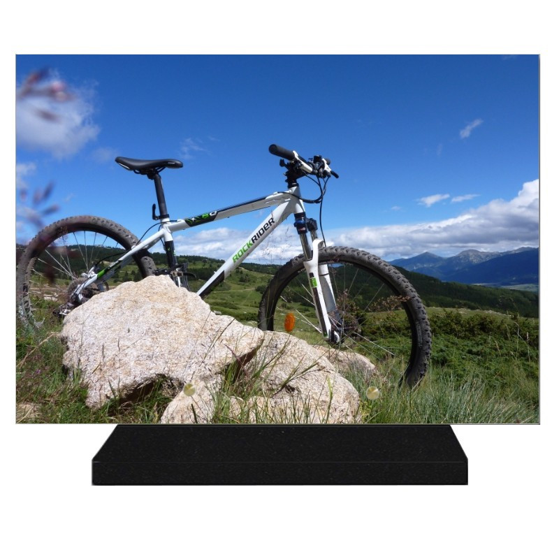 PLAQUE FUNÉRAIRE VÉLO VTT 25 cm X 35 cm FPF10475