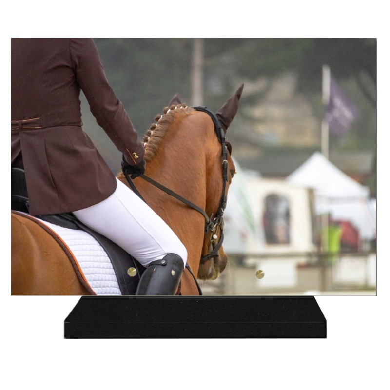 PLAQUE FUNÉRAIRE SPORTS LOISIRS ÉQUITATION 25 cm X 35 cm FPF10651