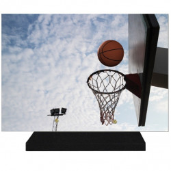 PLAQUE FUNÉRAIRE BASKET BALL 25 cm X 35 cm FPF10713