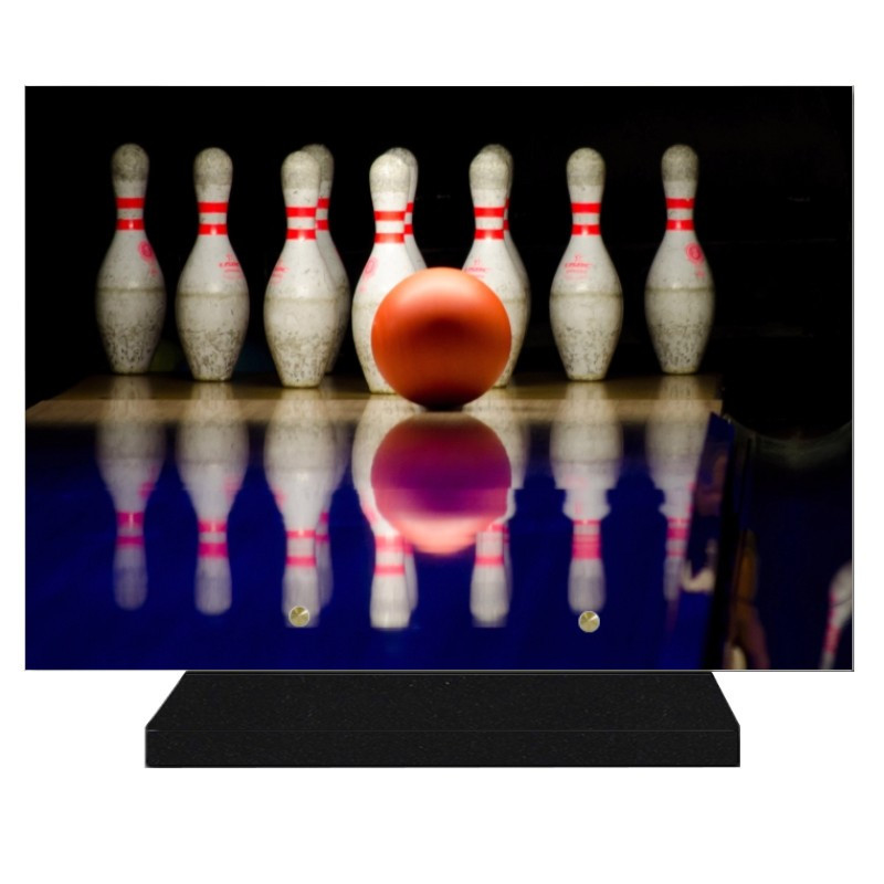 PLAQUE FUNÉRAIRE LOISIRS BOWLING 25 cm X 35 cm FPF10776