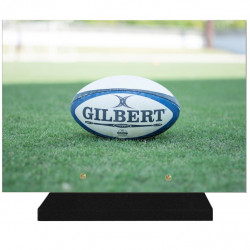 PLAQUE FUNÉRAIRE SPORT RUGBY 25 cm X 35 cm FPF10858