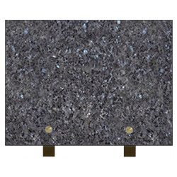 PLAQUE FUNÉRAIRE 20X30 GRANIT LABRADOR BLEU SUR PIEDS