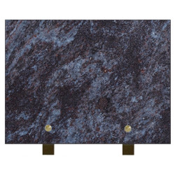 PLAQUE FUNÉRAIRE 20X30 GRANIT MASS BLUE SUR PIEDS