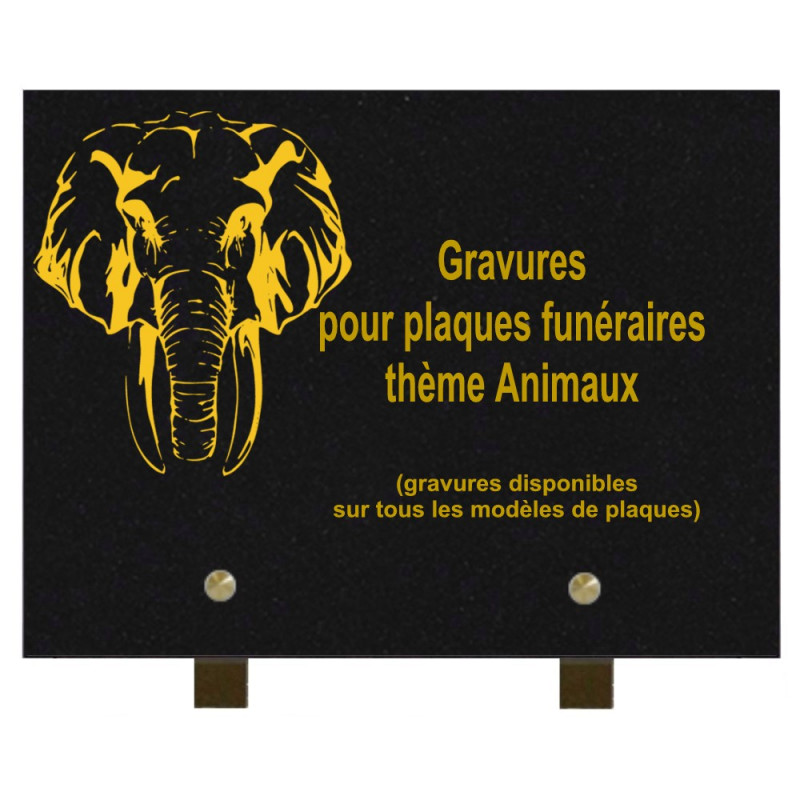 PLAQUE FUNÉRAIRE 20X30 GRANIT ANIMAUX SUR PIEDS