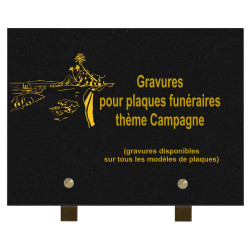 PLAQUE FUNÉRAIRE 20X30 GRANIT CAMPAGNE SUR PIEDS