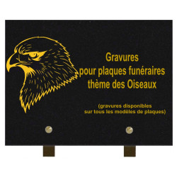 PLAQUE FUNÉRAIRE 20X30 GRANIT OISEAUX SUR PIEDS