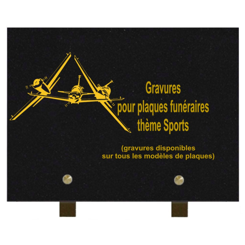 PLAQUE FUNÉRAIRE 20X30 GRANIT SPORTS SUR PIEDS