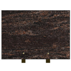PLAQUE FUNÉRAIRE 25X35 GRANIT HIMALAYA BLUE SUR PIEDS