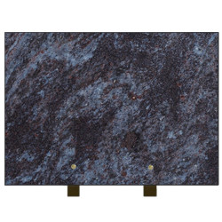 PLAQUE FUNÉRAIRE 25X35 GRANIT MASS BLUE SUR PIEDS