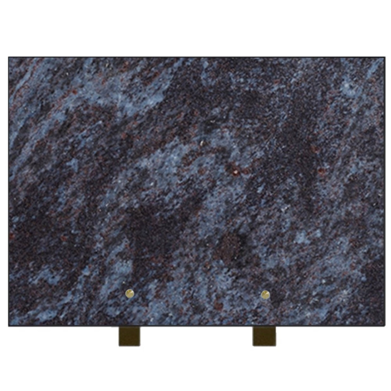 PLAQUE FUNÉRAIRE 25X35 GRANIT MASS BLUE SUR PIEDS