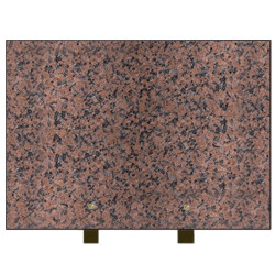 PLAQUE FUNÉRAIRE 25X35 GRANIT ROSE CLARTÉ SUR PIEDS