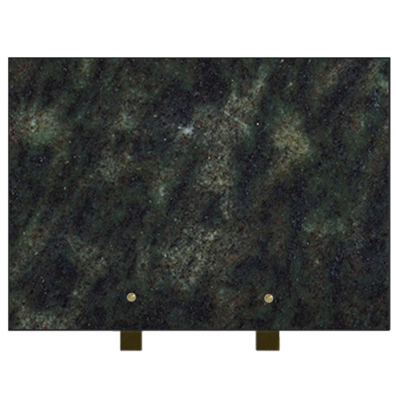 PLAQUE FUNÉRAIRE 25X35 GRANIT VERT TROPICAL SUR PIEDS