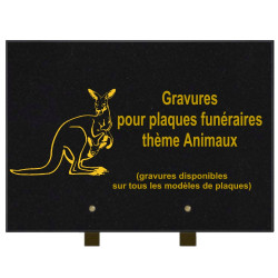 PLAQUE FUNÉRAIRE 25X35 ANIMAUX GRANIT SUR PIEDS