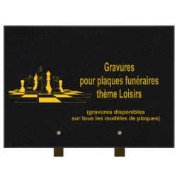 PLAQUE FUNÉRAIRE 25X35 LOISIRS GRANIT SUR PIEDS