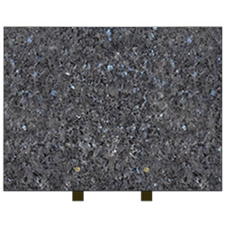 PLAQUE FUNÉRAIRE 30X40 GRANIT LABRADOR BLEU SUR PIEDS