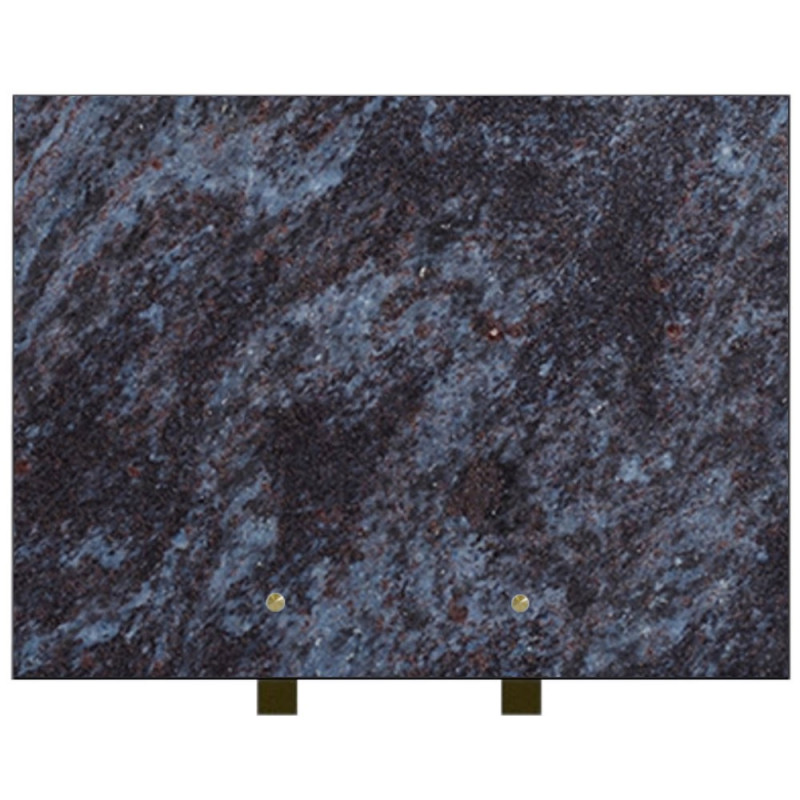 PLAQUE FUNÉRAIRE 30X40 GRANIT MASS BLUE SUR PIEDS