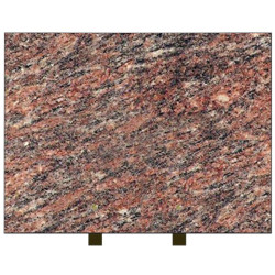 PLAQUE FUNÉRAIRE 30X40 GRANIT ROSE D'ALVA SUR PIEDS